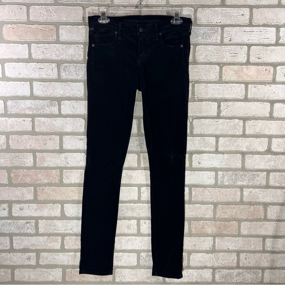 Citizens of Humanity Avedon Skinny Black Velvet Jeans Size 25 - Picture 3 of 12